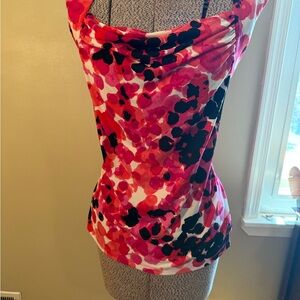 Jones Studio Pink and Red Asymmetrical Camisole